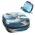 thumbnail image 1 of Seagull Pad Bag Small Bag Canvas Pouch with Zipper Small Pouch with Zipper for Sanitary Napkins Storage, Made of Velvet Fabric, Sponge, 1 of 6