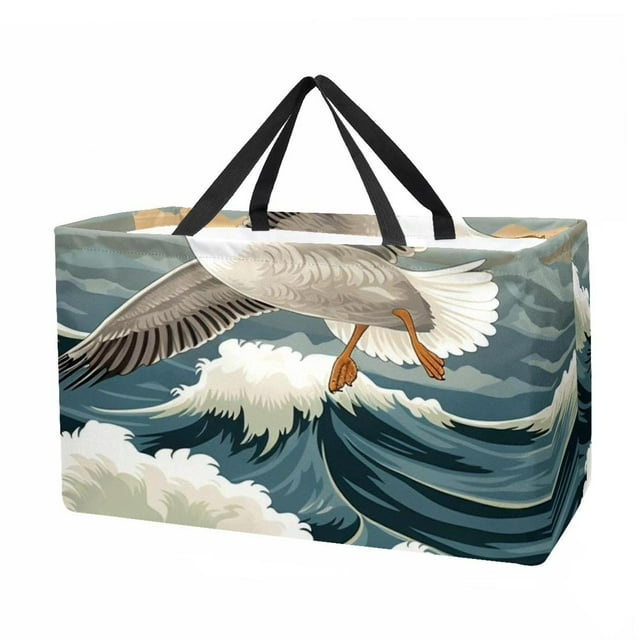 Seagull Reusable Large Capacity Foldable Grocery Bags and Shopping
