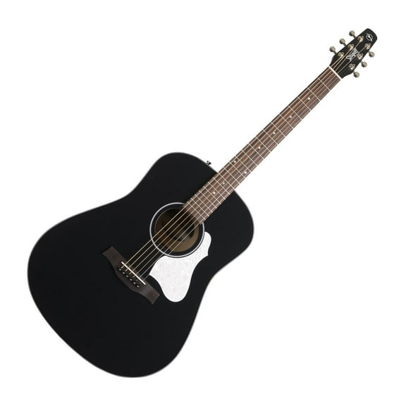 Seagull S6 Classic Acoustic Electric Guitar, Solid Cedar Top, Black
