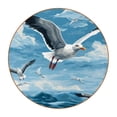 thumbnail image 1 of Seagull Set of 6 Microfiber Leather Round Coasters 4.3x4.3 Inches - Absorbent and Stylish Drink Mats for Home and Office Use., 1 of 6