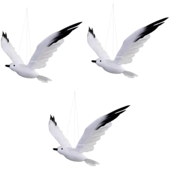 Seagull-Shaped Pendant Hanging Ornament Artificial Flying Bird Decor for Party Wedding Home Garden 10.6 x 8.6 inch