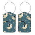 thumbnail image 1 of Seagull Square PU Leather 2 Pack Travel Tag - Bag Tag - Suitcase Tag with Privacy Cover and Stainless Steel Ring - Suitable for Travel, Backpack, and Handbag, 1 of 7