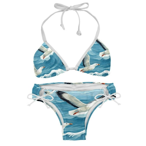 Seagull Swimming Suit Bikini Set Bikinis, Detachable Sponge, Adjustable Strap, Two-Pack, Beach Pool Party Vacation Wear