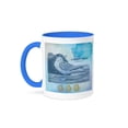 thumbnail image 1 of 3dRose, Seagull with Shells- Beach Theme Art, 11oz Two-Tone Blue Mug, 1 of 7