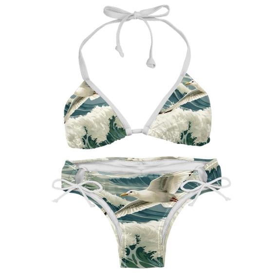Seagull Women's Swimsuit Bikini Set, Detachable Sponge, Adjustable Strap, Two-Pack, Beach & Pool Ready