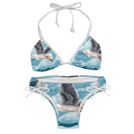 Seagull Women's Swimsuit Bikini Set with Detachable Sponge, Adjustable Strap, Two-Pack - Ideal for Beach, Pool, Swim Parties