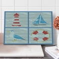 thumbnail image 1 of Seagulls Cutting Board, Nautical Inspired Seagull Lighthouse Life and Sailboat Wooden Board Background, Decorative Tempered Glass Cutting and Serving Board, Large Size, Multicolor, by Ambesonne, 1 of 1