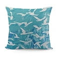 thumbnail image 1 of Seagulls Throw Pillow Cover Seagulls Silhouette Group of Different Actions of Sea Birds Illustration, Square Cushion Covers Decor for Bed Couch Sofa,  Turquoise White, 1 of 5