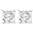 thumbnail image 1 of Ambesonne White Throw Pillow Cover 2 Pack, Flying Seagulls Cartoon, 24", Black White, 1 of 6