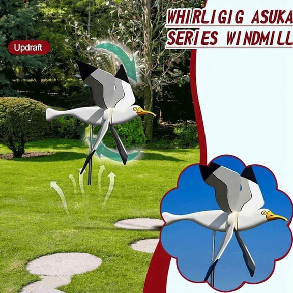 Seagulls Windmill,New Flying Seagul Windmill Garden Spinner Parrot Seagull Bird Kids Toys,Pneumatic Top