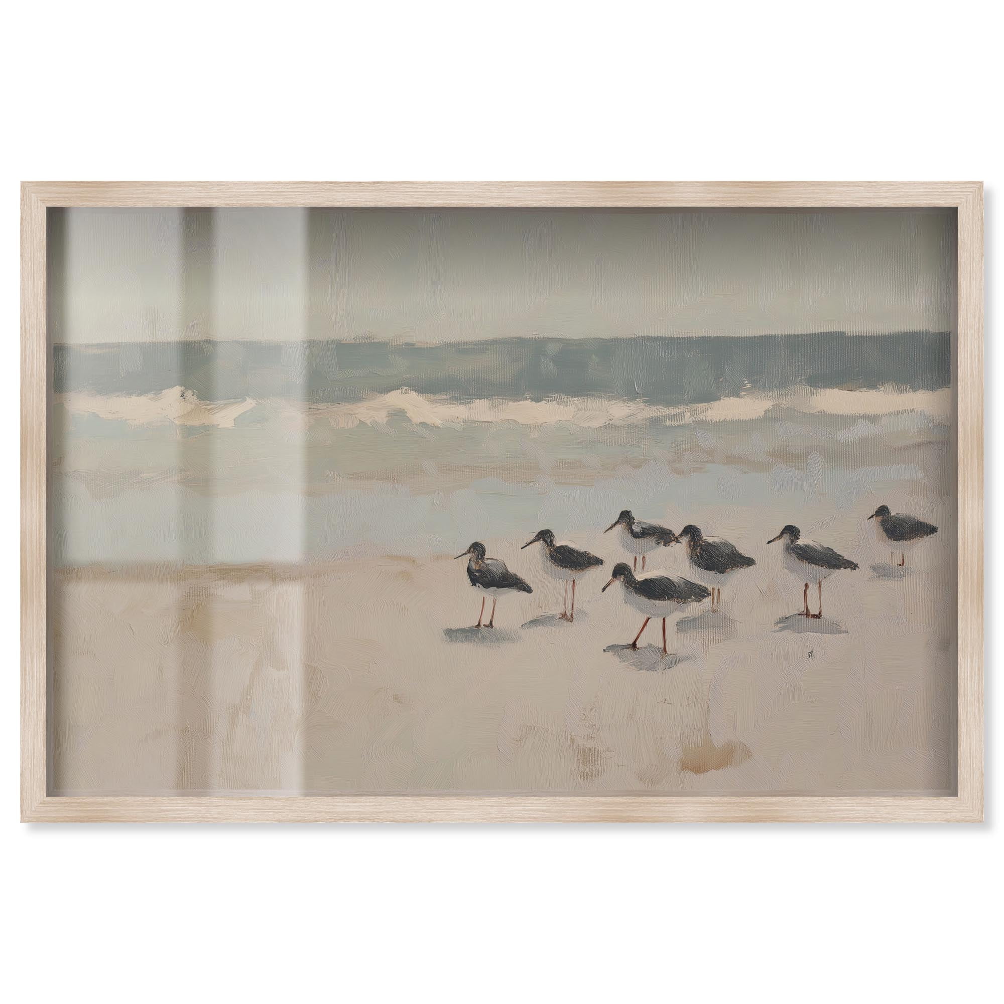 Seagulls at the Beach II Shadowbox Print Coastal Art by Art Remedy ...