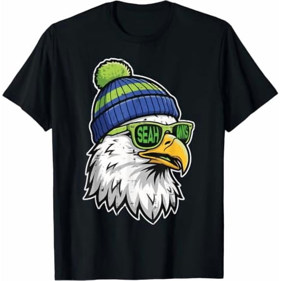 Seahawk Football Game Day Team Spirit Sports Graphic T-Shirt