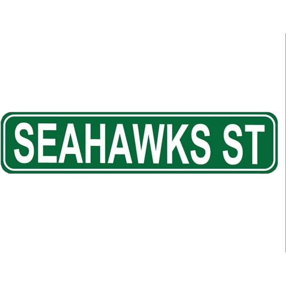 Seahawks ST Street Sign, Quality Metal Sign, Seahawks ST Sign Novelty Sign for Farm House Garage Wall Decor Tin Sign 16 x 4 Inch