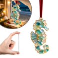 thumbnail image 1 of Seahorse 2D Acrylic Christmas Ornaments, Flat Sea Animal Hanging Decoration for Christmas Tree Holiday Home Decor, Festive Xmas Tree Ornament Keepsake Gift for Family Friends 1pc, 1 of 5