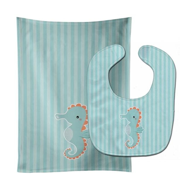 Seahorse Baby Bib & Burp Cloth