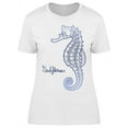 thumbnail image 1 of Seahorse Blue Line Drawing T-Shirt Women -Image by Shutterstock, Female Large, 1 of 2