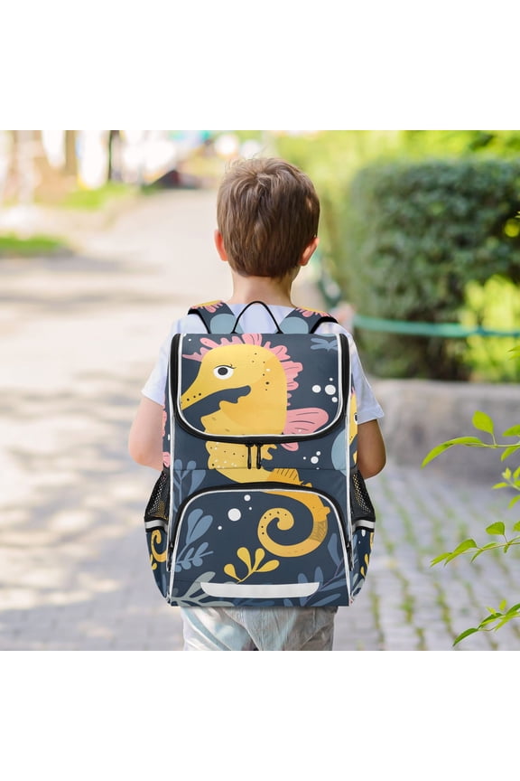Seahorse Bubble Backpack Big Laptop Backpack Casual Daypack Quilted Large Capacity Large Bookbags