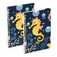 thumbnail image 1 of Seahorse Bubble Ring Binder Notebook Journey Note Diary College Ruled Spiral Notebook Study Loose Leaf Paper A5 60 Pages, 1 of 8