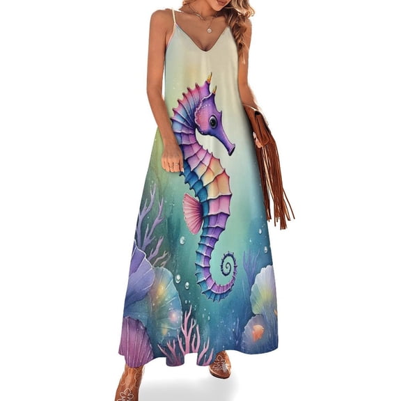 Seahorse Clown Fish Sleeveless Dress Loose Women's Dress Dresses Luxury Evening Dresses