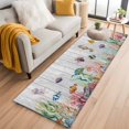 thumbnail image 1 of Seahorse Coastal 2'x6' Runner Rugs for Hallway Kitchen Bedside Non Slip, Nautical Ocean Summer Beach Coral Wooden Entryway Rug Runners with Rubber Backing, Long Carpet Runner for Laundry Room, 1 of 8
