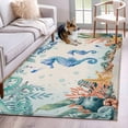 thumbnail image 1 of Seahorse Coastal Area Rug 3x5 Washable Rug Non Slip Summer Nautical Starfish Coral Beige Large Area Rug Indoor Floor Carpet for Entryway Bedroom Kitchen Living Room Home Office Dining Room Nursery, 1 of 8