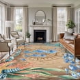 thumbnail image 1 of Seahorse Coastal Area Rugs 5'x7', Small Throw Rugs for Laundry Room Playroom, Summer Nautical Starfish Coral Brown Anchor Indoor Outdoor Rug Non-Slip Low Pile Carpet Runner Reversible Floor Mats, 1 of 8