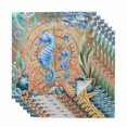 thumbnail image 1 of Seahorse Coastal Cloth Napkins, Summer Nautical Starfish Coral Brown Anchor Washable and Reusable Dinner Napkins Set of 6, Table Napkin for Kitchen Party Birthday Wedding Hotel Housewarming 20"x20", 1 of 9