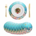 thumbnail image 1 of Seahorse Coastal Round 15 Inch Placemats Set of 8, Nautical Ocean Summer Blue Teal Coral Shell HeatResistant Non Slip Place Mats for Dining Table, Wipeable Braided Kitchen Table Mats for Housewarming, 1 of 9