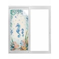 thumbnail image 1 of Seahorse Coastal Window Privacy Film, Summer Nautical Starfish Coral Beige Static Cling UV Sun Blocking Tint Film Heat Control Windows Films for Bedroom Bathroom, Window Stickers 29.5"x78.7", 1 of 7
