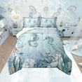 thumbnail image 1 of Seahorse Comforter Set Teal Blue Ocean Beach Coastal King Bedding Comforter Sets ,Starfish Octopus Tentacles Quilt Underwater Creature Coral Duvet Insert,Kawaii Fish Room Decor, 1 of 5