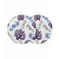 thumbnail image 1 of Seahorse Coral Coastal Round 13 Inch Placemats Set of 2, Nautical Summer Beach Ocean Sea HeatResistant Non Slip Place Mats for Dining Table, Wipeable Braided Kitchen Table Mats for Housewarming, 1 of 9