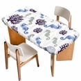thumbnail image 1 of Seahorse Coral Coastal Table Cloths for 4 Foot Rectangle Tables, Nautical Summer Beach Ocean Sea Patio Waterproof Elastic Fitted Tablecloths, Washable Rectangular Table Cover for Camping, 1 of 8
