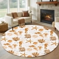 thumbnail image 1 of Seahorse Coral Shell Round Living Room Rugs 8 ft, Starfish Ocean Washable Large Area Rug with Non-Slip Sturdy Edge Binding Round Carpet for Dining Room Kitchen Office, 1 of 9