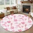 thumbnail image 1 of Seahorse Coral Shell Round Living Room Rugs 8 ft, Starfish Ocean Washable Large Area Rug with Non-Slip Sturdy Edge Binding Round Carpet for Dining Room Kitchen Office, 1 of 9