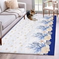 thumbnail image 1 of Seahorse Coral Shell Washable Area Rugs 4'x6', Starfish Ocean Wave Low Pile Throw Living Room Rug Non-Slip Sturdy Edge Binding Carpet for Indoor Entryway Bedside Kitchen, 1 of 9
