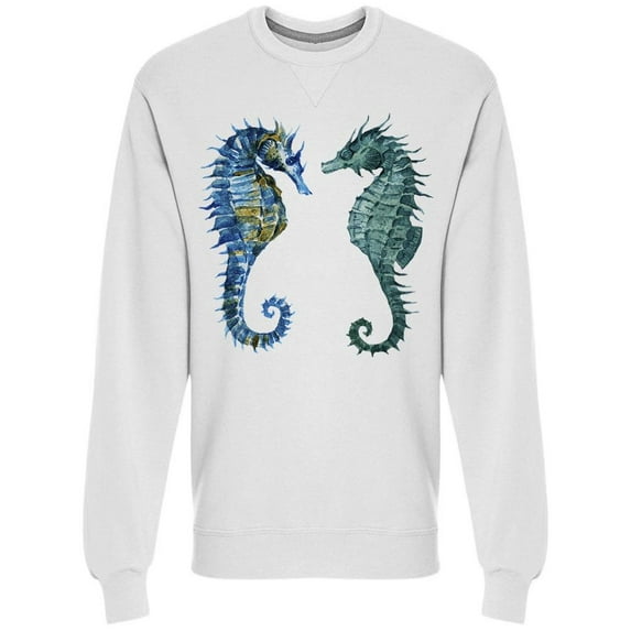 Seahorse Drawing Watercolor Sweatshirt Men -Image by Shutterstock, Male 3X-Large