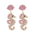 thumbnail image 1 of Seahorse Earrings for Women,Cute Animal Beach Earrings,CZ Colorful Ocean Earrings,Novetly Fashion Thanksgiving Jewelry Gifts for Mom Grandma Wife (Pink), 1 of 5