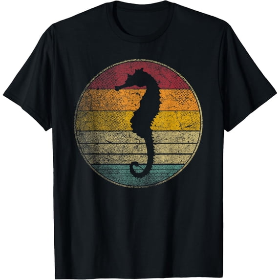 Seahorse Fish Nature Ocean Sea Vintage Distressed Retro Gift T-Shirt