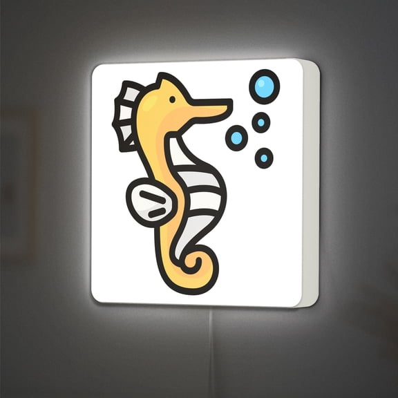 Seahorse LED Lightbox - Ocean Aquatic Sea Life Aquarium Decor, Custom Led Sign for Home Office Shop Decor (Width 12 inch, 30cm)