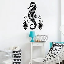 Seahorse Little Bubbles Cute Modern Style Design Drawing Cartoon Vinyl Wall Decal Wall Sticker Wall Art Home Decoration Fun Home Decoration For Girls Boys Kids Room House Décor Size (10x10 inch)