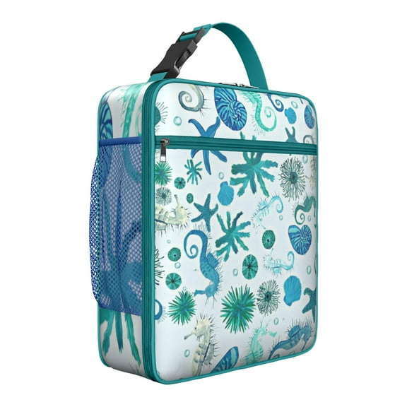 Seahorse Ocean Lunch Box for Adults, Insulated Reusable Lunch Bag - Leakproof Portable Cooler for Office Work, Beach Picnics & Marine Lovers