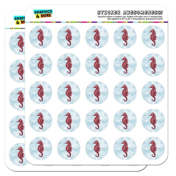 Seahorse Ocean Sea Creature Beach 1" Scrapbooking Crafting Stickers