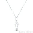 thumbnail image 1 of Seahorse Ocean Sealife Charm 18x6mm (0.7x0.2in) Pendant & Chain Necklace in .925 Sterling Silver, 1 of 1