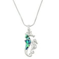 thumbnail image 1 of Seahorse Pendant Necklace Rhinestone Crystal Rhodium High Polished J0156, 1 of 3