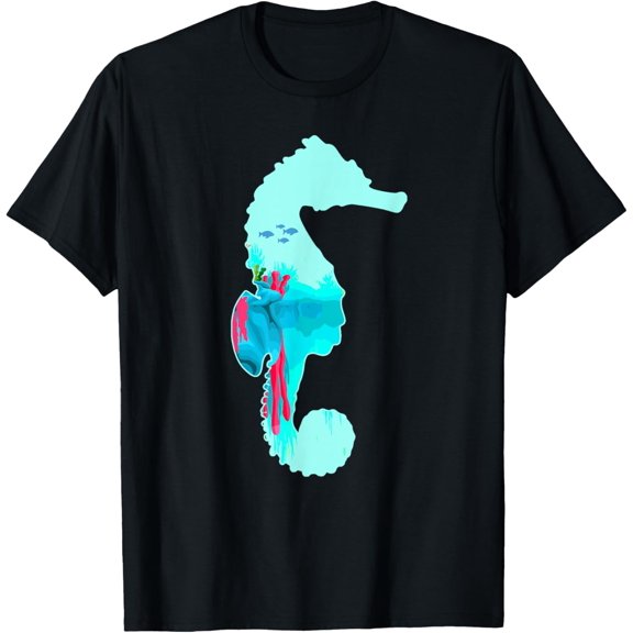 Seahorse Print Underwater - Fish Seahorse T-Shirt