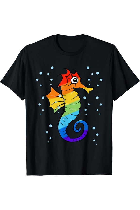 Seahorse Rainbow Aquatic Sea Animal Fish Hippocampus Version Two T-Shirt