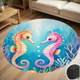 thumbnail image 1 of Seahorse Sea Bottom Round Carpet Living Room Bedroom Home Decoration Coffee Table Mat Lounge Rug Chair Mats, 1 of 5