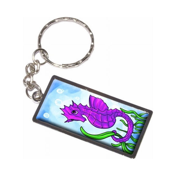 Seahorse Sea Horse Pink Purple Ocean Water Cute Keychain Key Chain Ring