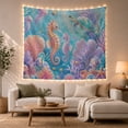thumbnail image 1 of Seahorse and Sea Turtle Coral Reef Wall Art in Lush Underwater Scene, Serene Fantasy for Ocean Lovers, Vibrant Marine Decor, Housewarming Gift, Tapestry Wall Hanging for Bedroom and Living Room, 1 of 7