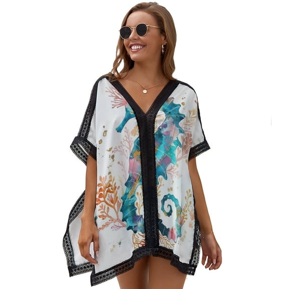 Seahorse Seaweed Women's Swimsuit Coverup Summer Beach Cover Up Bathing Suit Dress